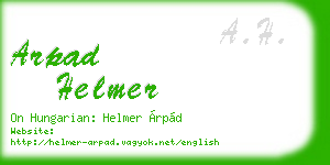 arpad helmer business card